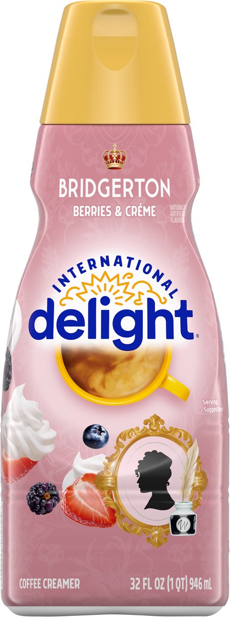 slide 11 of 14, International Delight Coffee Creamer, Bridgerton Berries & Creme, Refrigerated Flavored Creamer, 32 FL OZ Bottle, 32 fl oz
