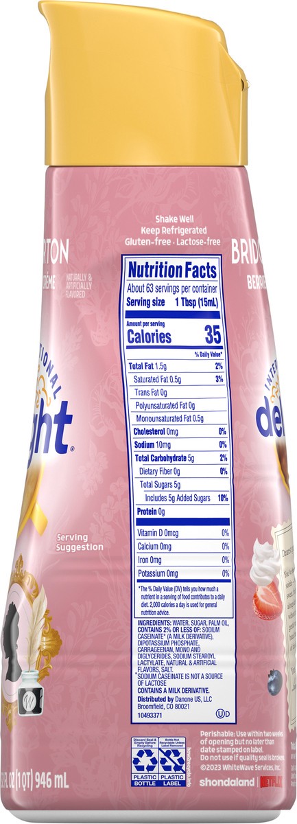 slide 9 of 14, International Delight Coffee Creamer, Bridgerton Berries & Creme, Refrigerated Flavored Creamer, 32 FL OZ Bottle, 32 fl oz
