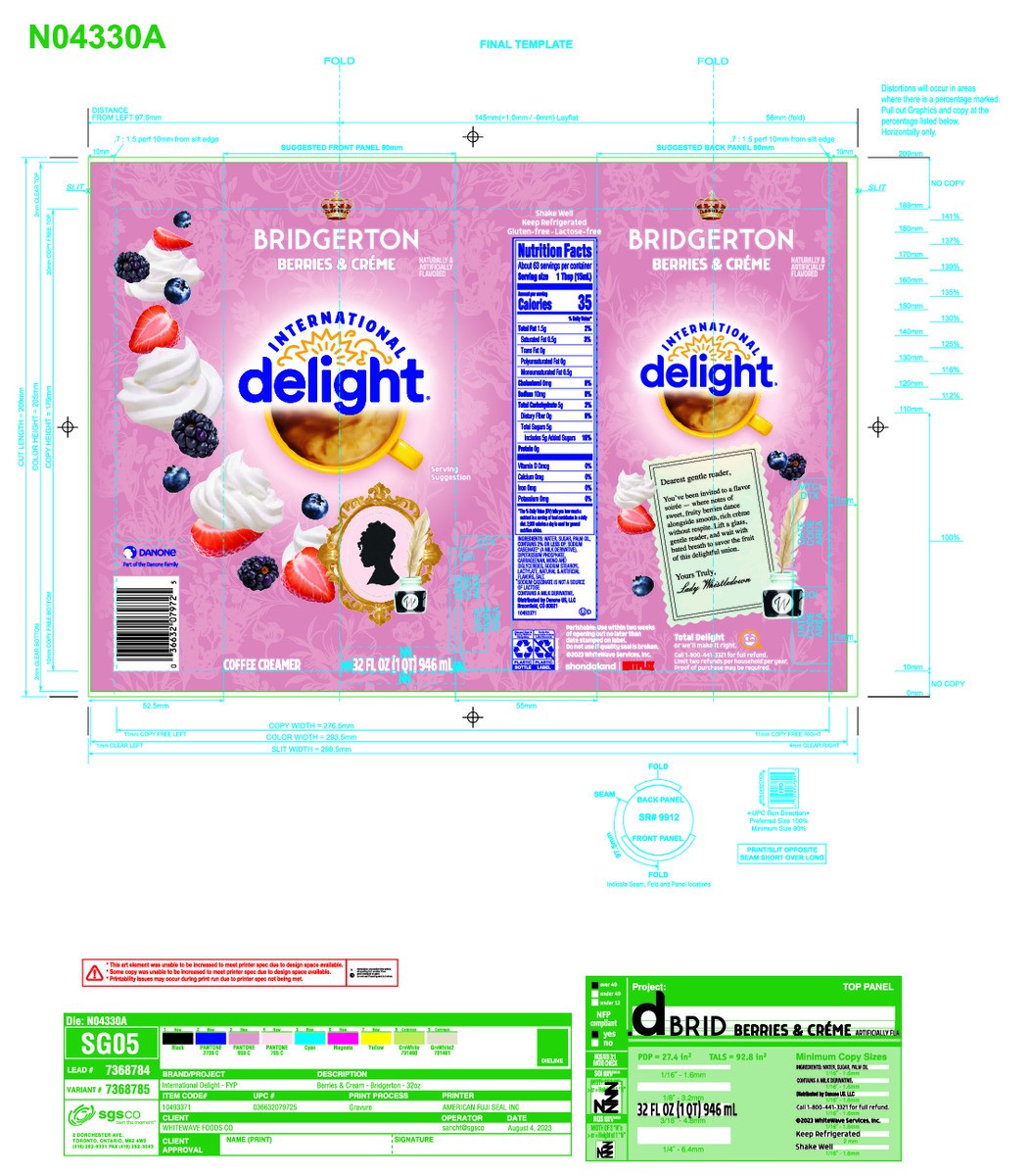 slide 5 of 14, International Delight Coffee Creamer, Bridgerton Berries & Creme, Refrigerated Flavored Creamer, 32 FL OZ Bottle, 32 fl oz