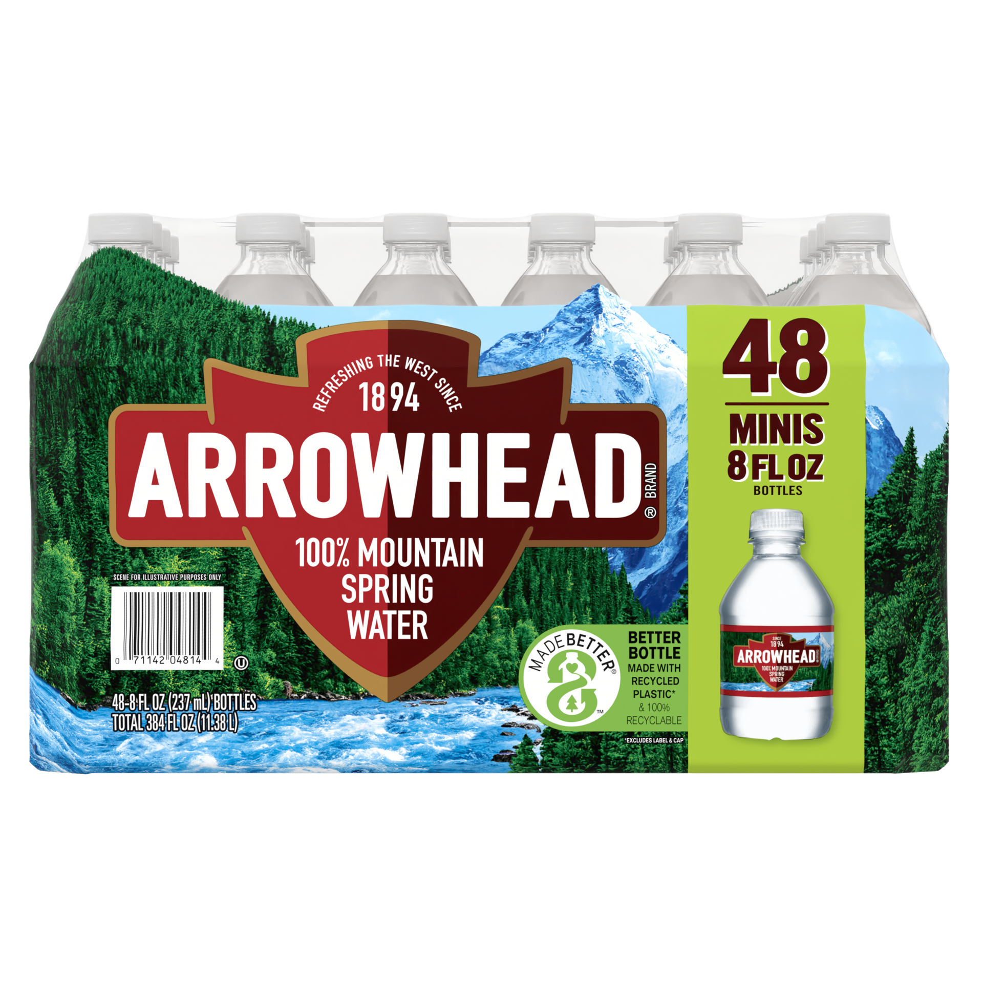 slide 5 of 5, Arrowhead Natural Spring Water - 48 ct; 8 fl oz, 48 ct; 8 fl oz