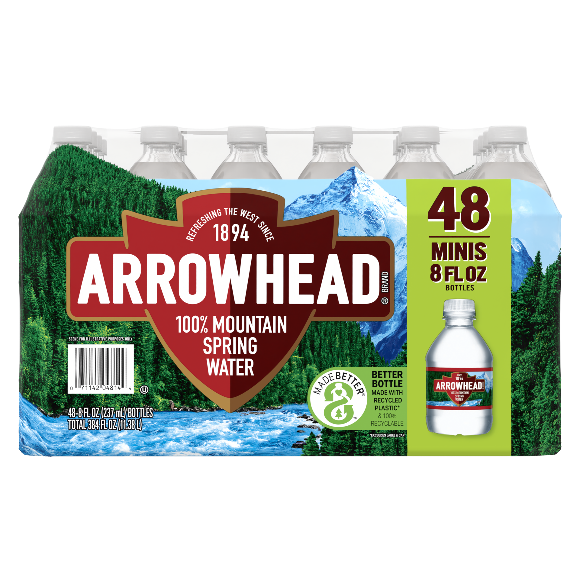 slide 1 of 5, Arrowhead Natural Spring Water - 48 ct; 8 fl oz, 48 ct; 8 fl oz