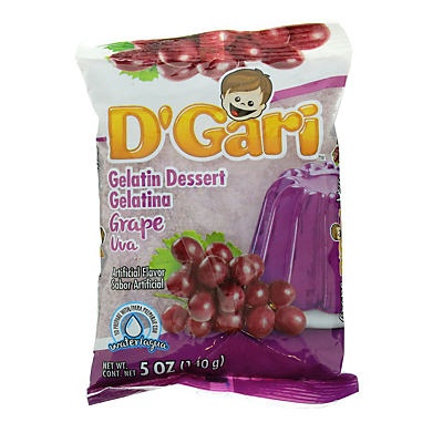 slide 1 of 1, D'Gari Grape Gelatin Dessert Mix, 5 oz