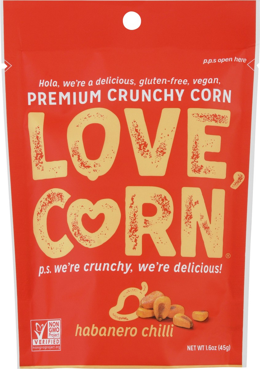 slide 1 of 1, LOVE CORN Crunchy Premium Habanero Chilli Corn 1.6 oz, 1.6 oz