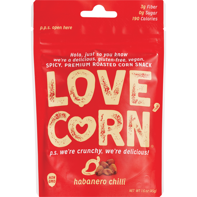 slide 1 of 1, LOVE CORN Habanero Roasted Corn Snack, 1.6 oz