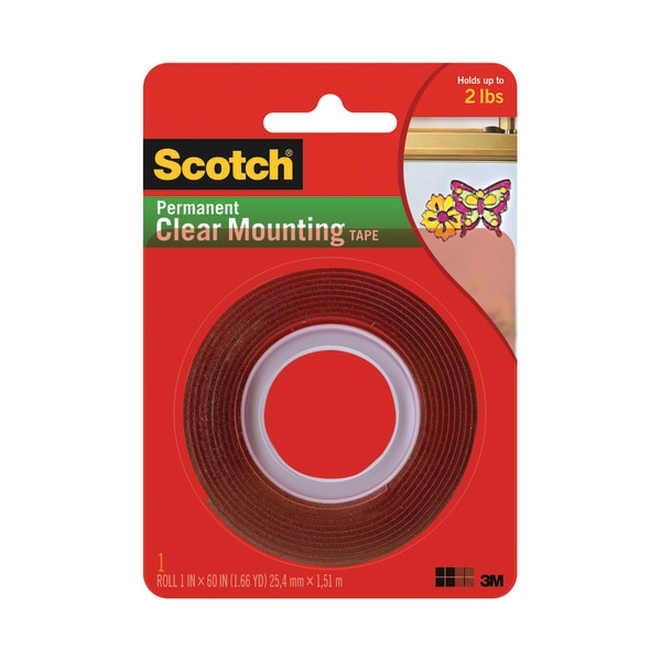 slide 1 of 1, Scotch Heavy Duty Clear Mounting Tape, 60 ct