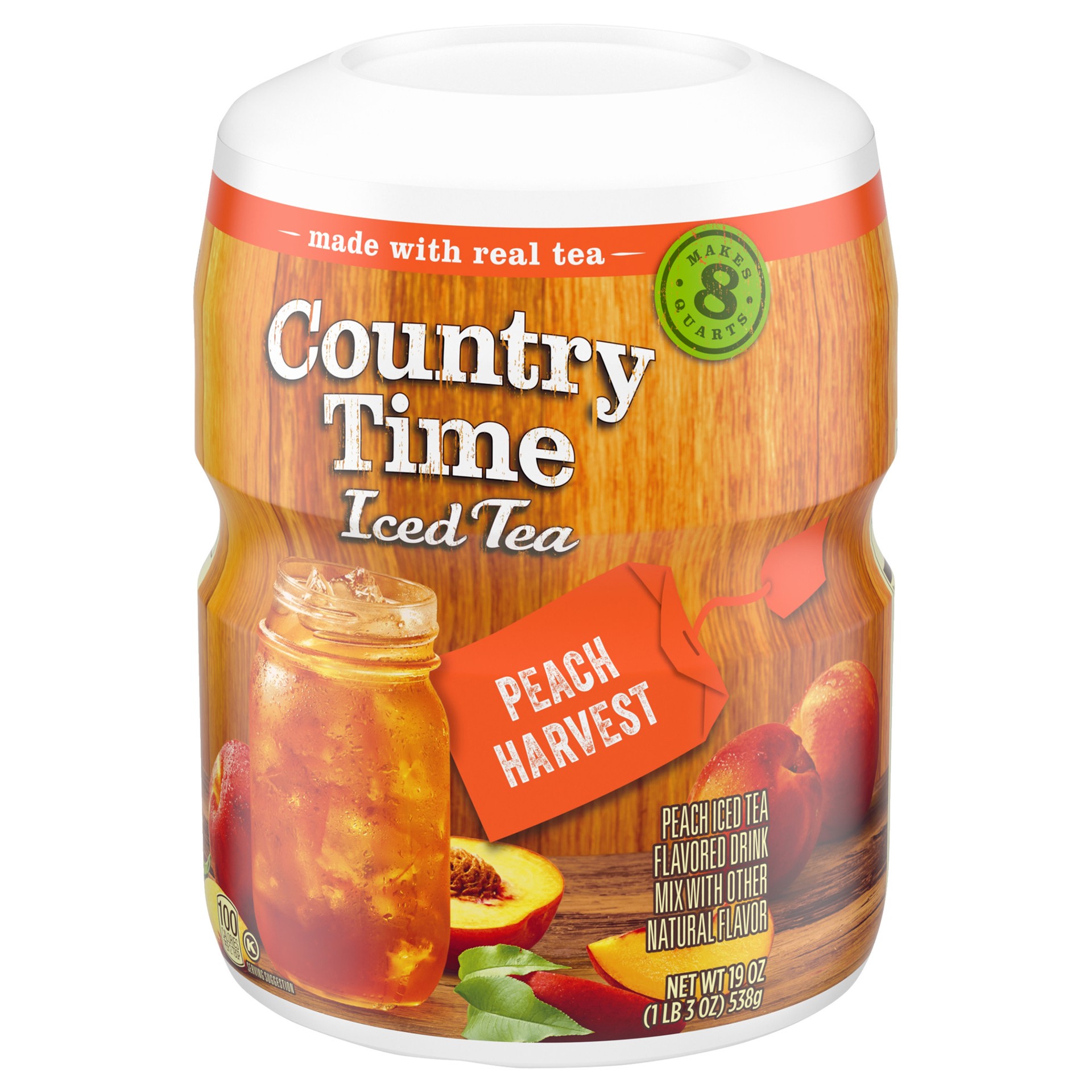 slide 4 of 5, Country Time Peach Harvest Iced Tea Naturally Flavored Powdered Drink Mix ister, 19 oz