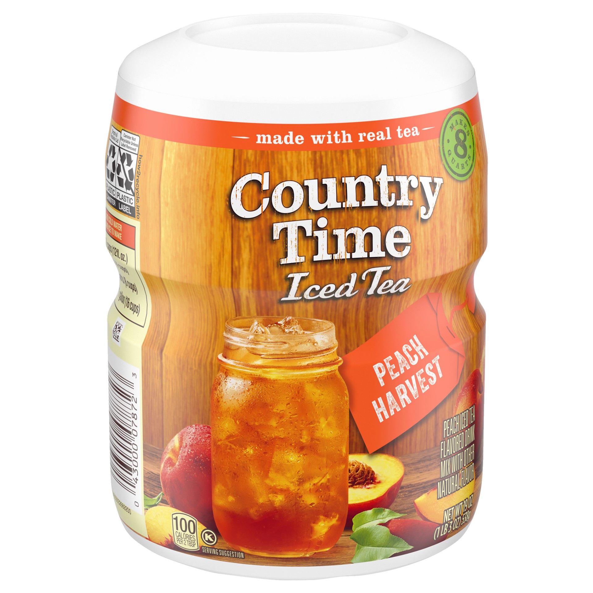 slide 2 of 5, Country Time Peach Harvest Iced Tea Naturally Flavored Powdered Drink Mix ister, 19 oz