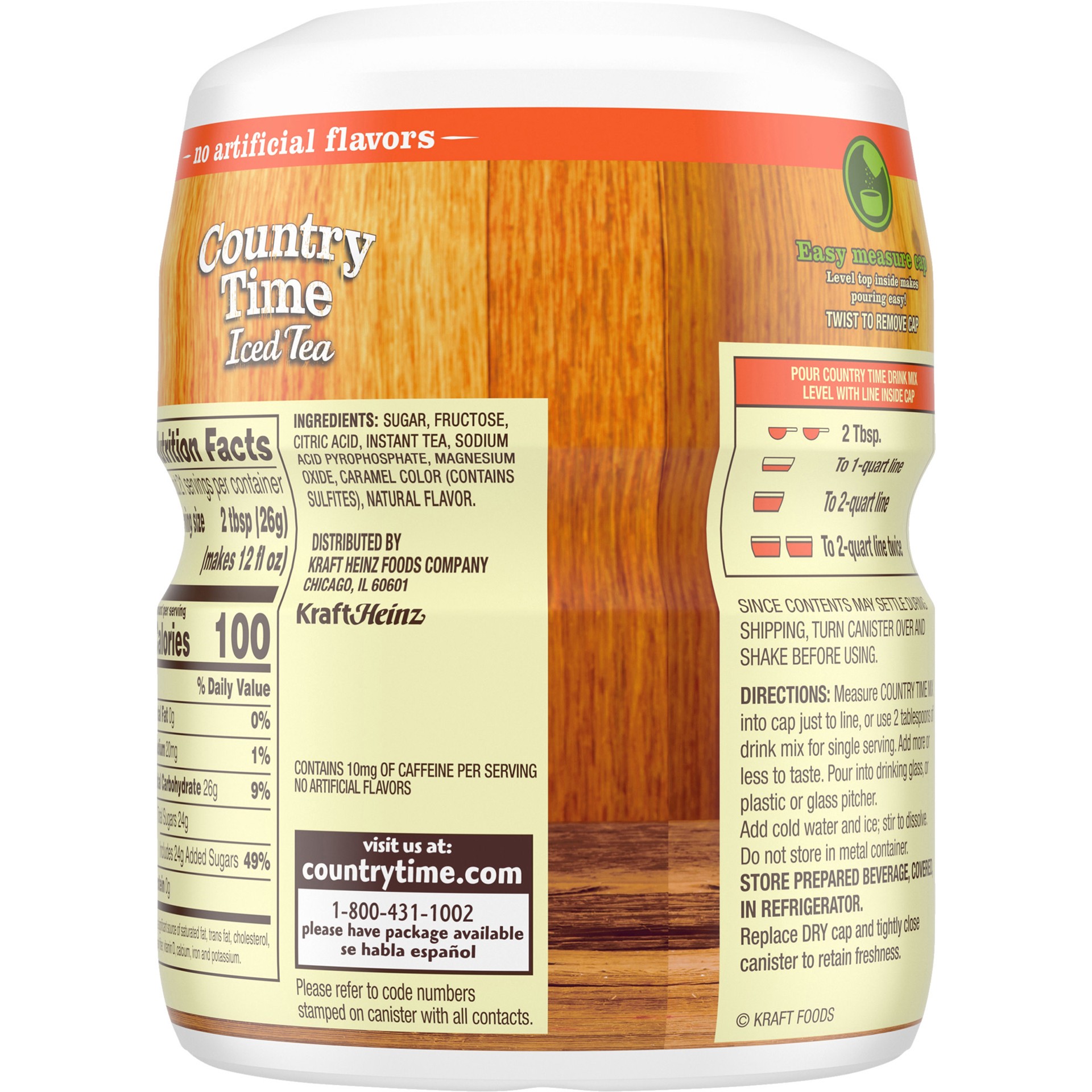 slide 5 of 5, Country Time Peach Harvest Iced Tea Naturally Flavored Powdered Drink Mix ister, 19 oz