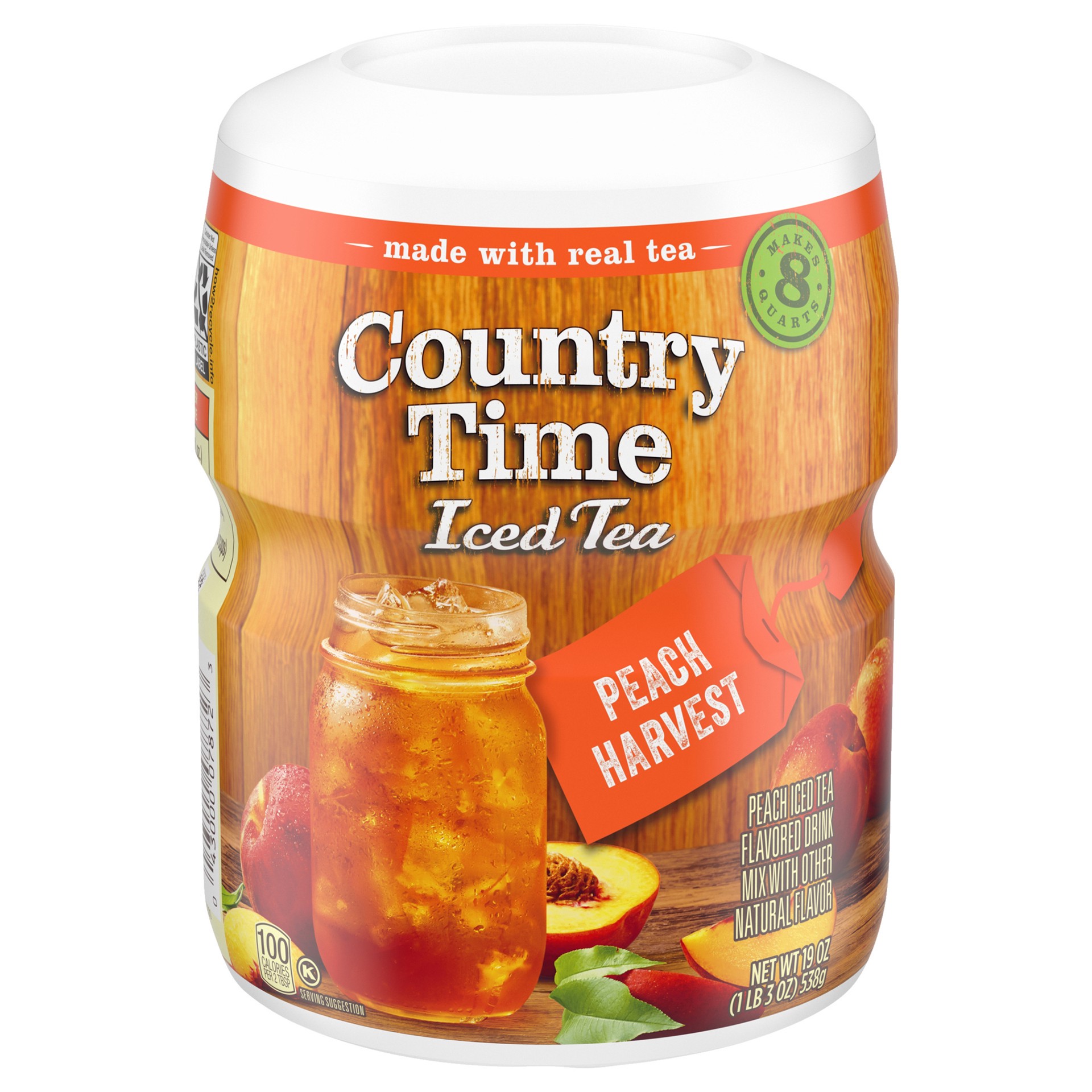 slide 1 of 5, Country Time Peach Harvest Iced Tea Naturally Flavored Powdered Drink Mix ister, 19 oz