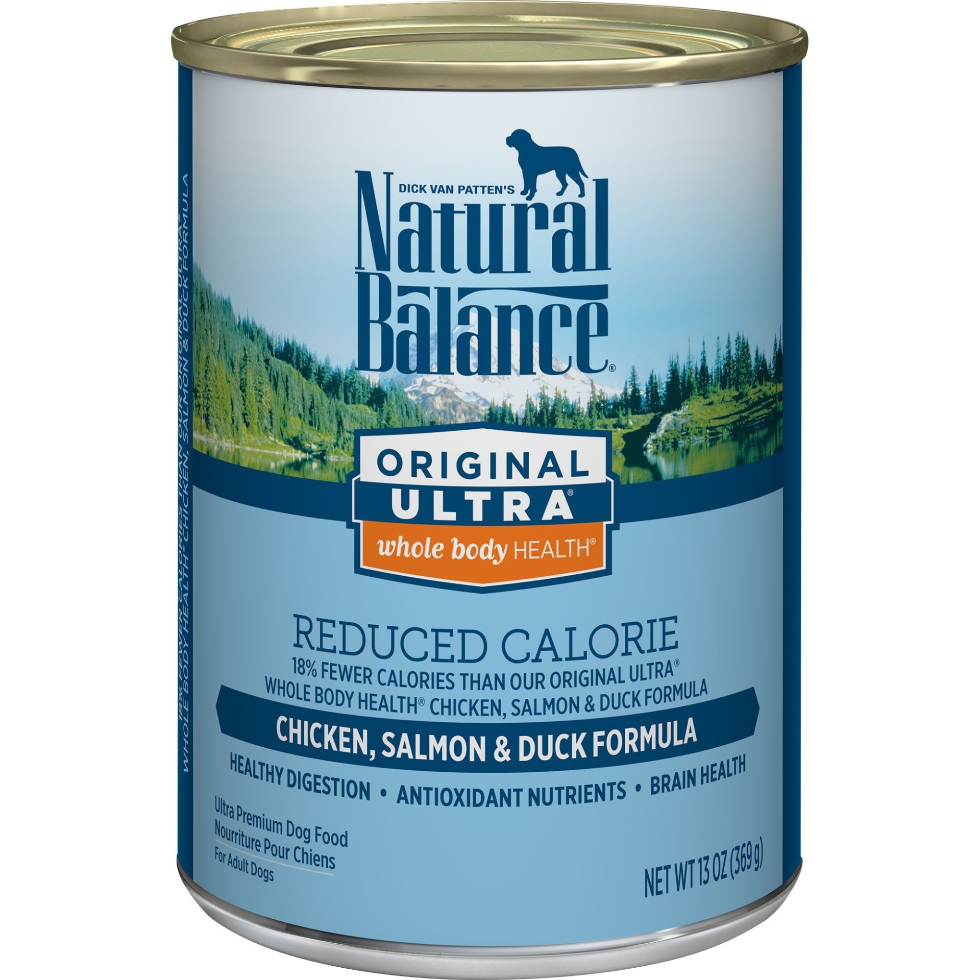 slide 1 of 6, Natural Balance Original Ultra Reduced Calorie Chicken, Salmon & Duck Canned Dog Food, 13 oz