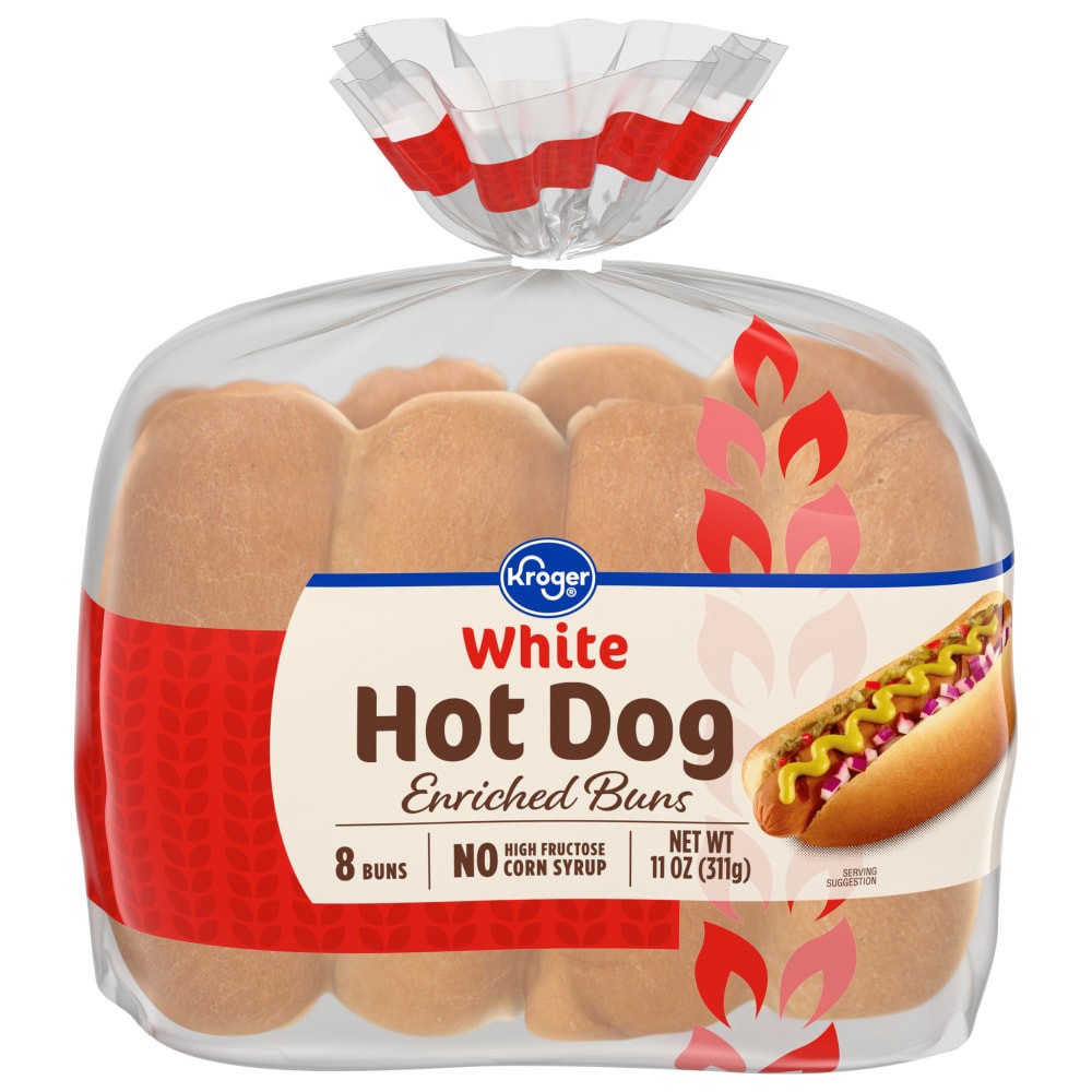 slide 1 of 4, Kroger Enriched Hot Dog Buns, 8 ct; 11 oz