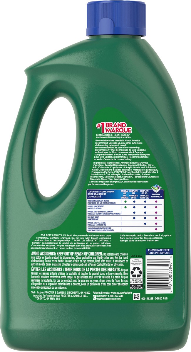 slide 2 of 3, Cascade Complete Dishwasher Detergent Liquid Gel, Dish Detergent, Dishwasher Soap, Fresh, 75oz, 75 oz