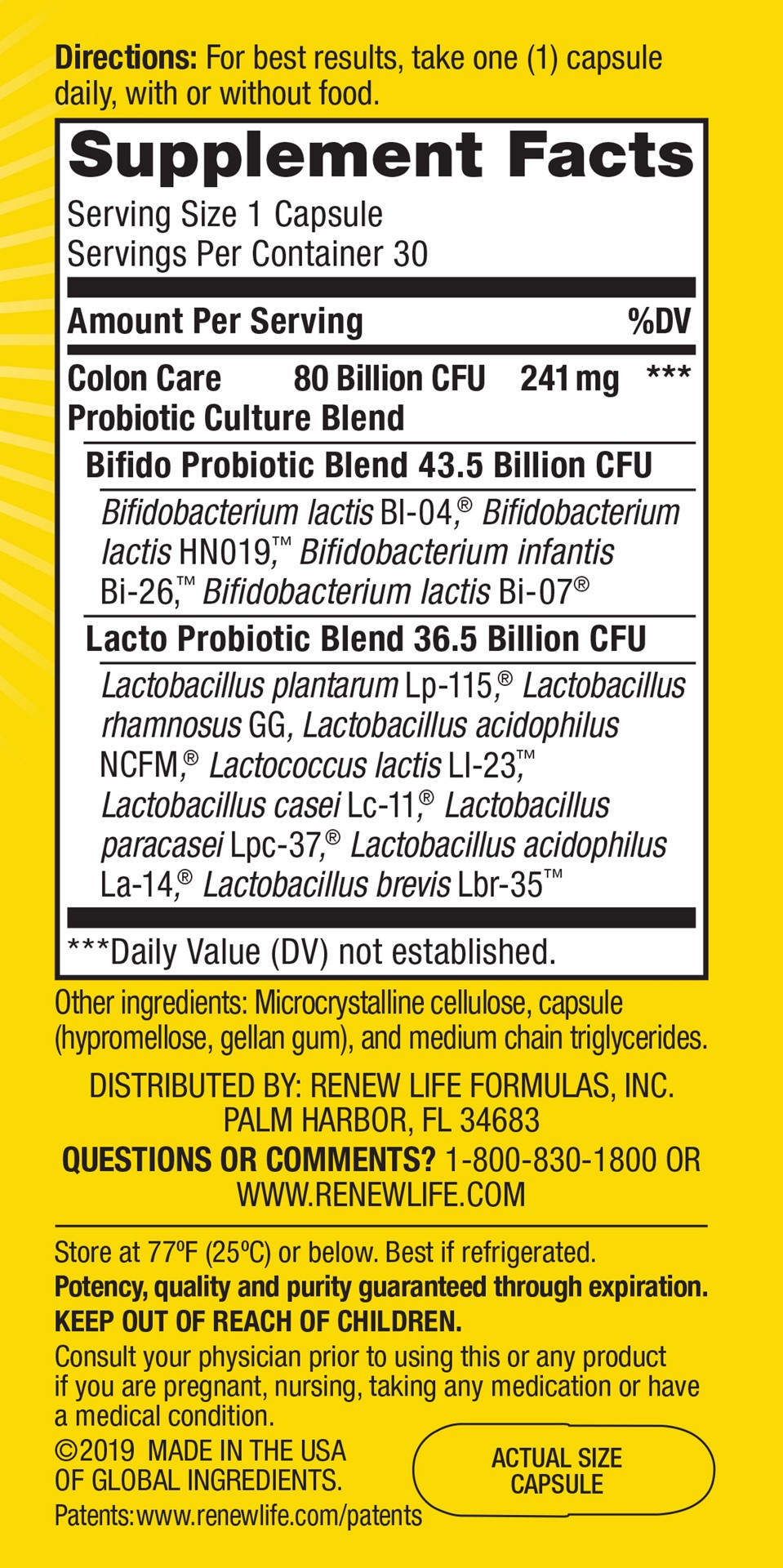 slide 2 of 5, Renew Life Probiotic Colon Care Probiotic Capsules, 1 ct