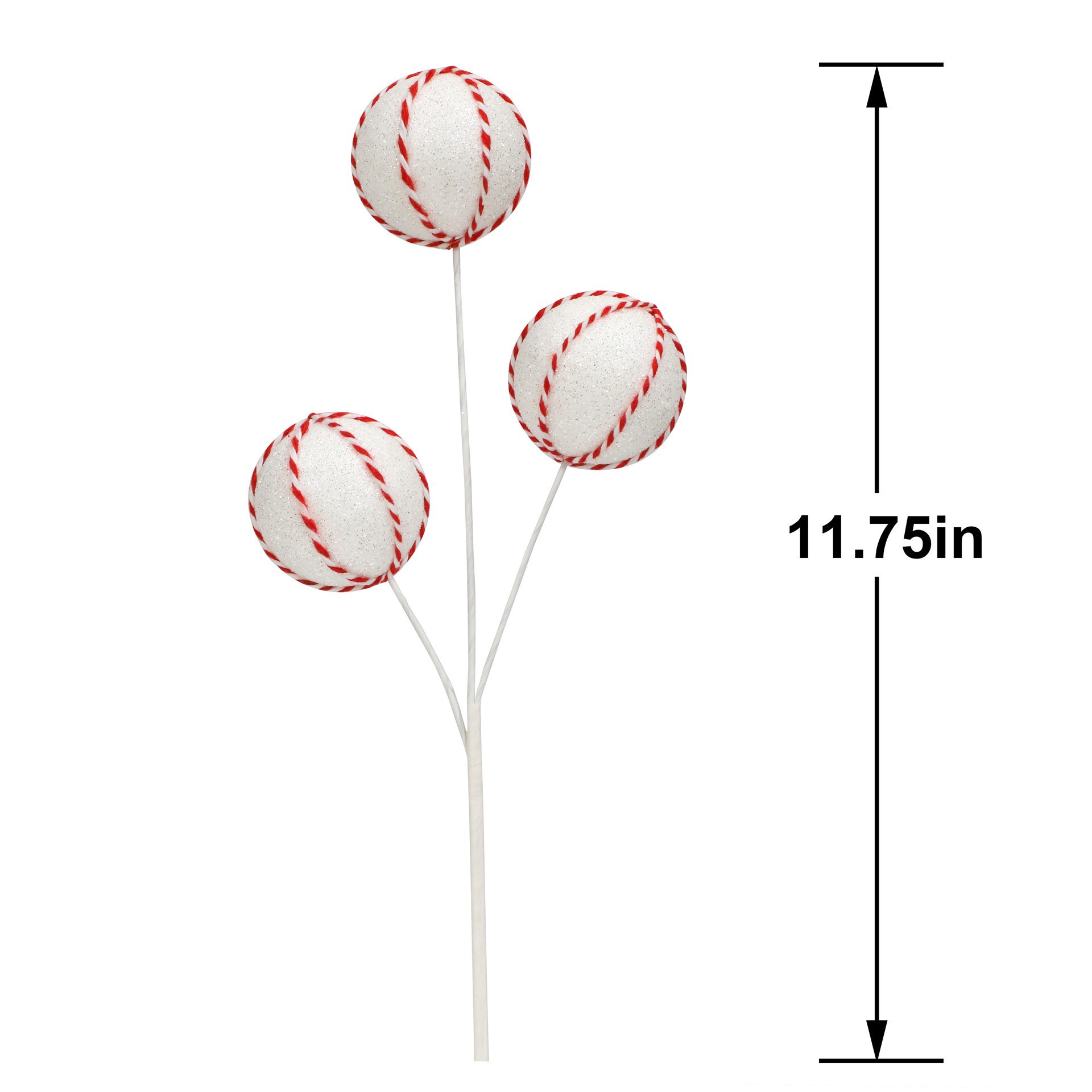 slide 2 of 3, 11.75" Red & White Ball & Twine Ornament Pick By Ashland, 3.75 in x 1.75 in x 11.75 in