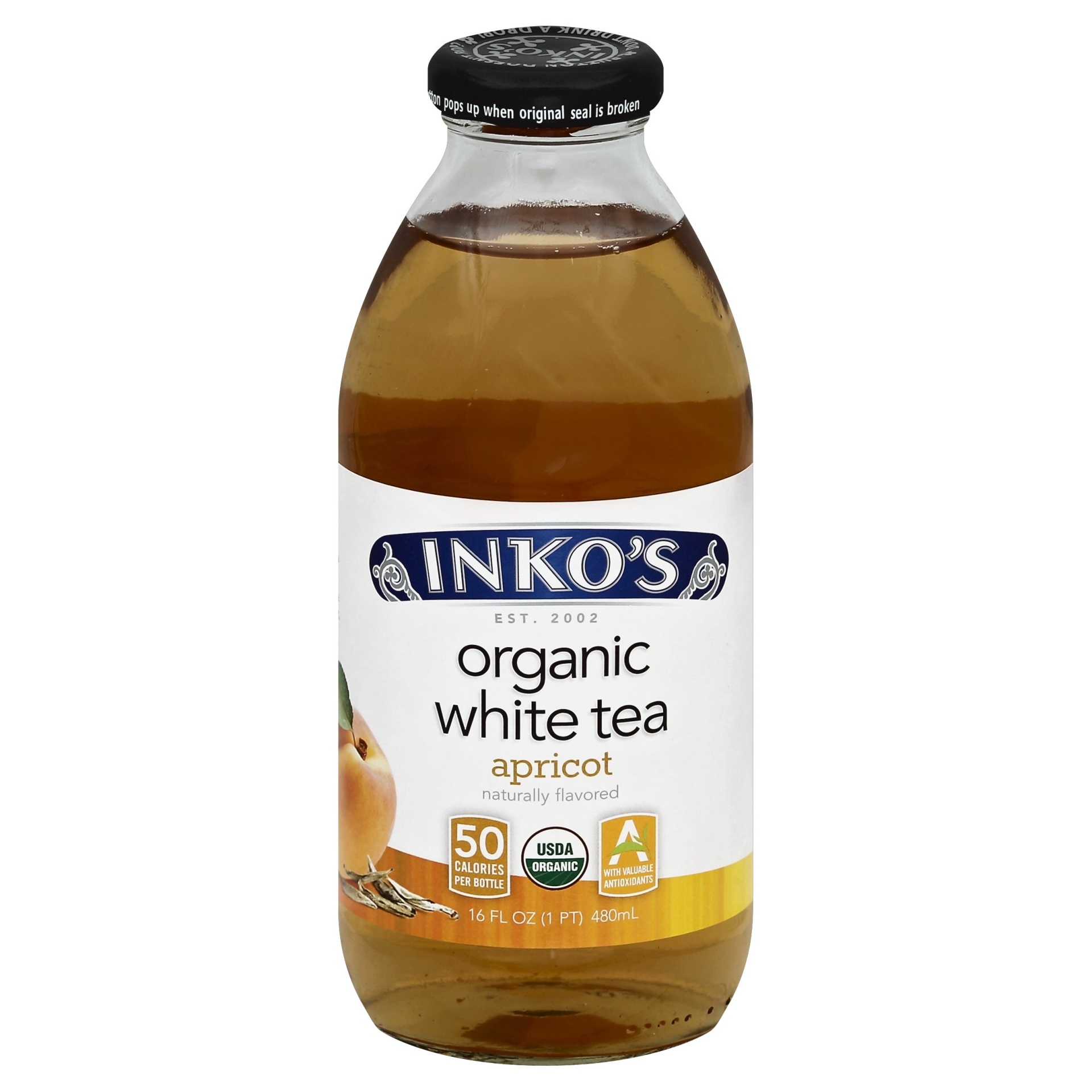 slide 1 of 1, Inko's Apricot White Tea - 16 fl oz, 16 fl oz