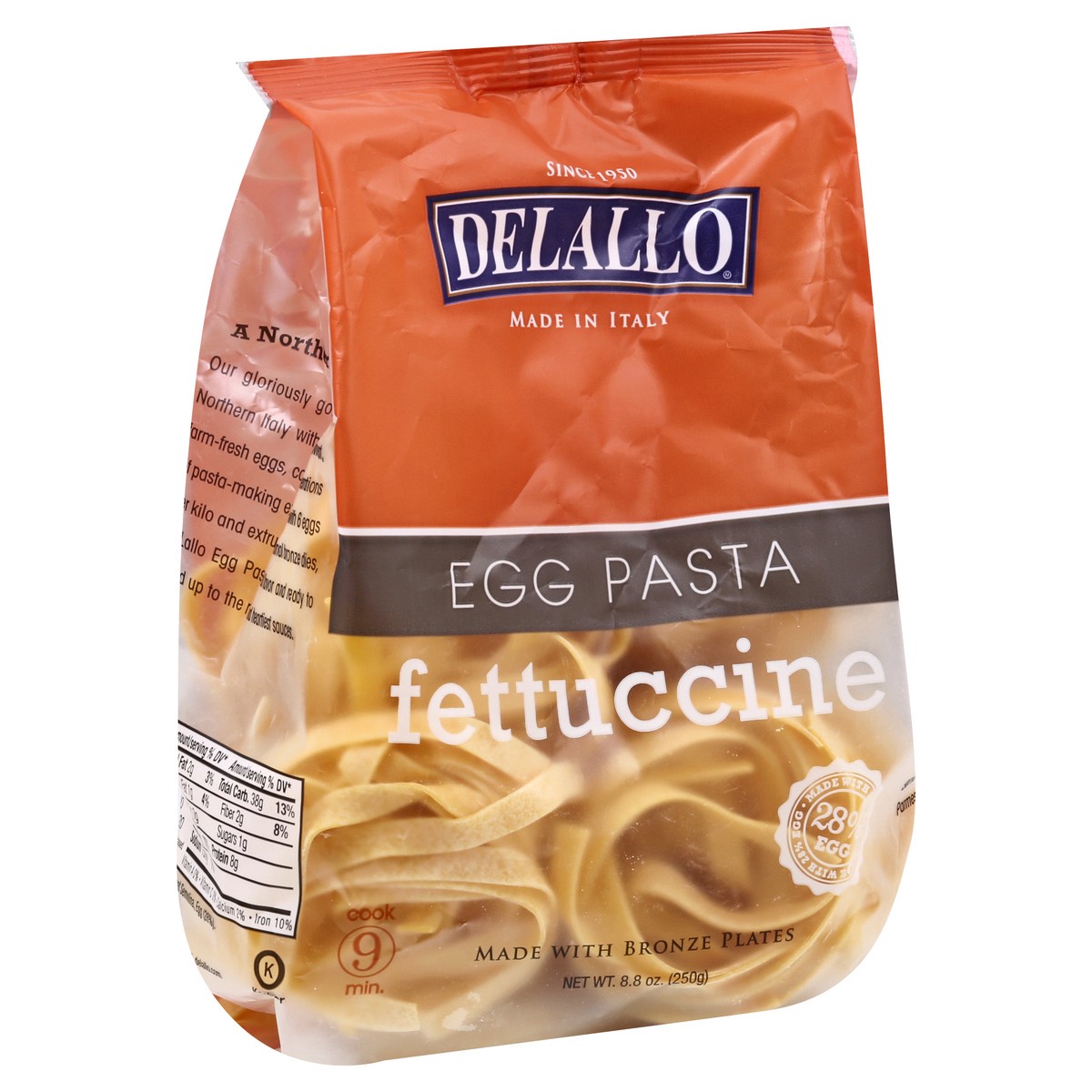 slide 2 of 10, DeLallo Egg Fettuccine Pasta, 8.8 oz