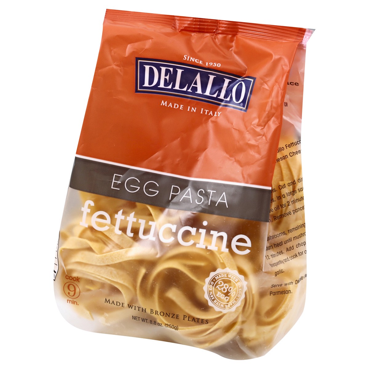 slide 6 of 10, DeLallo Egg Fettuccine Pasta, 8.8 oz