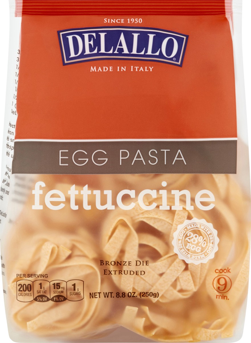 slide 1 of 10, DeLallo Egg Fettuccine Pasta, 8.8 oz