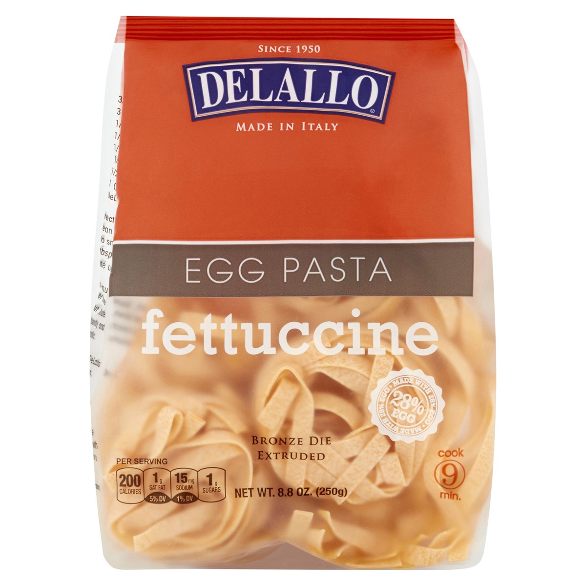 slide 1 of 1, DeLallo Fettuccine Egg Pasta, 8.8 oz