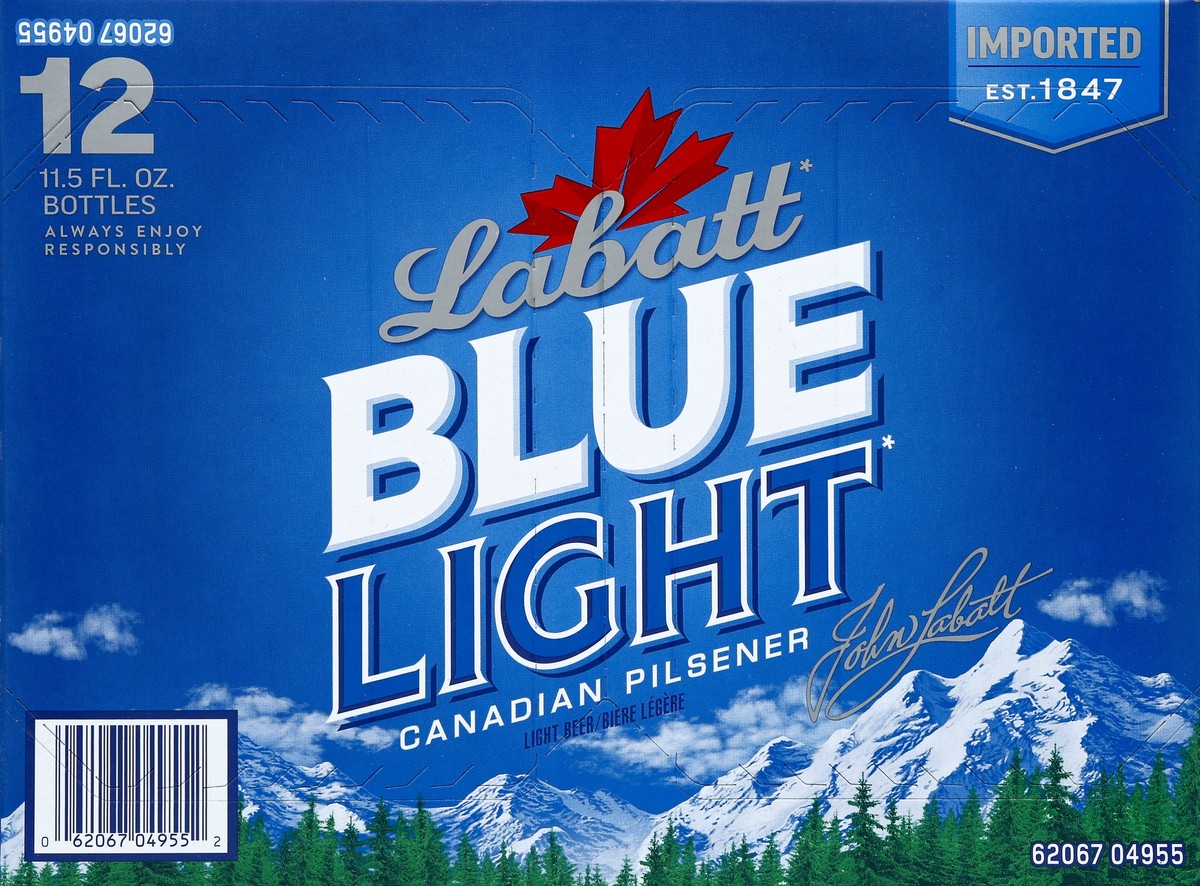 slide 4 of 7, Labatt Blue Light Canadian Pilsener Beer 12 - 11.5 fl oz Bottles, 12 ct; 11.5 oz