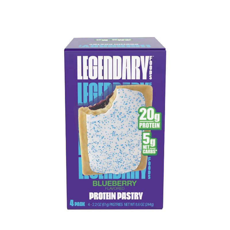 slide 1 of 5, Legendary Foods Protein Pastries Blueberry - 8.6oz/4ct, 8.6 oz, 4 ct