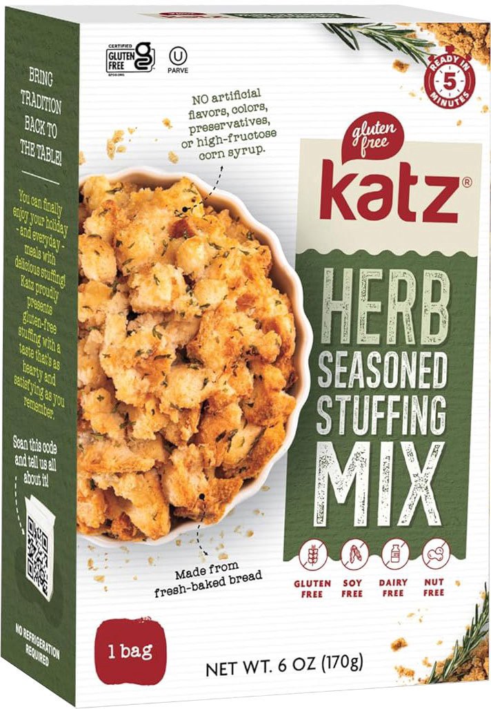 slide 1 of 1, Katz Gluten Free Herb Seasoned Stuffing Mix, 6 oz