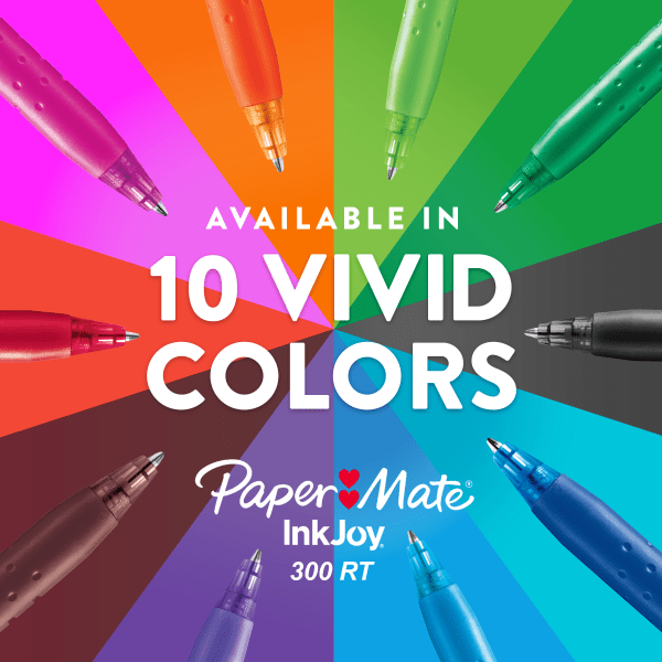 slide 7 of 10, PaPer Mate InkJoy 300RT Ballpoint Pen, 1.0 mm, Black Ink, 36 Per Box, 1 ct