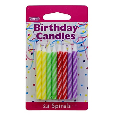 slide 1 of 1, DecoPac Bright Spiral Candles, 24 ct