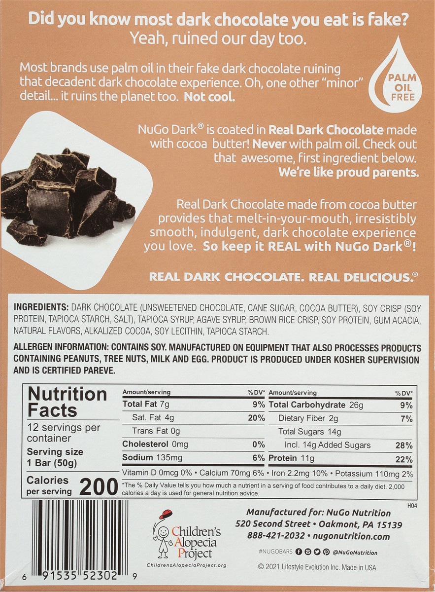 slide 7 of 13, NuGo Dark Mocha Chocolate Protein Bar 12 - 1.76 oz Bars, 12 ct