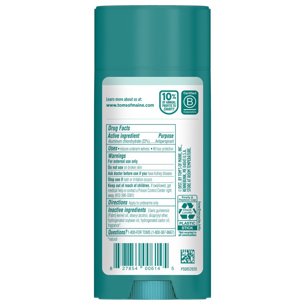 slide 4 of 6, Tom's of Maine Tom''s of Maine North Woods Antiperspirant for Men and Women, With Recycled Aluminum, 3.25 Oz., 3.25 oz