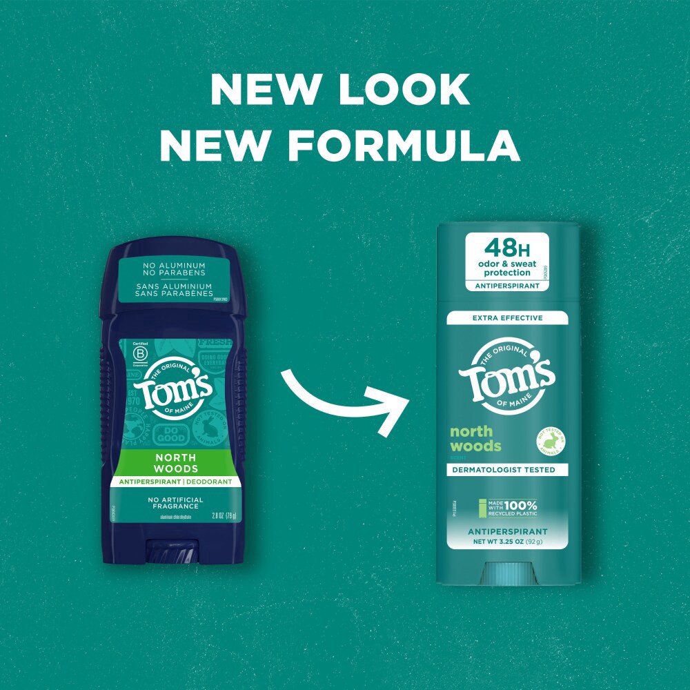 slide 2 of 6, Tom's of Maine Tom''s of Maine North Woods Antiperspirant for Men and Women, With Recycled Aluminum, 3.25 Oz., 3.25 oz