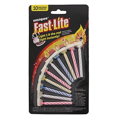 slide 1 of 1, Unique Industries Lite Birthday Candles Assorted Colors, 10 ct