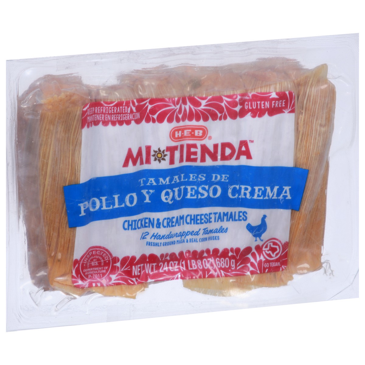 slide 8 of 14, H-E-B Mi Tienda Chicken Cream Cheese Tamales de Pollo y Queso Crema, 12 ct
