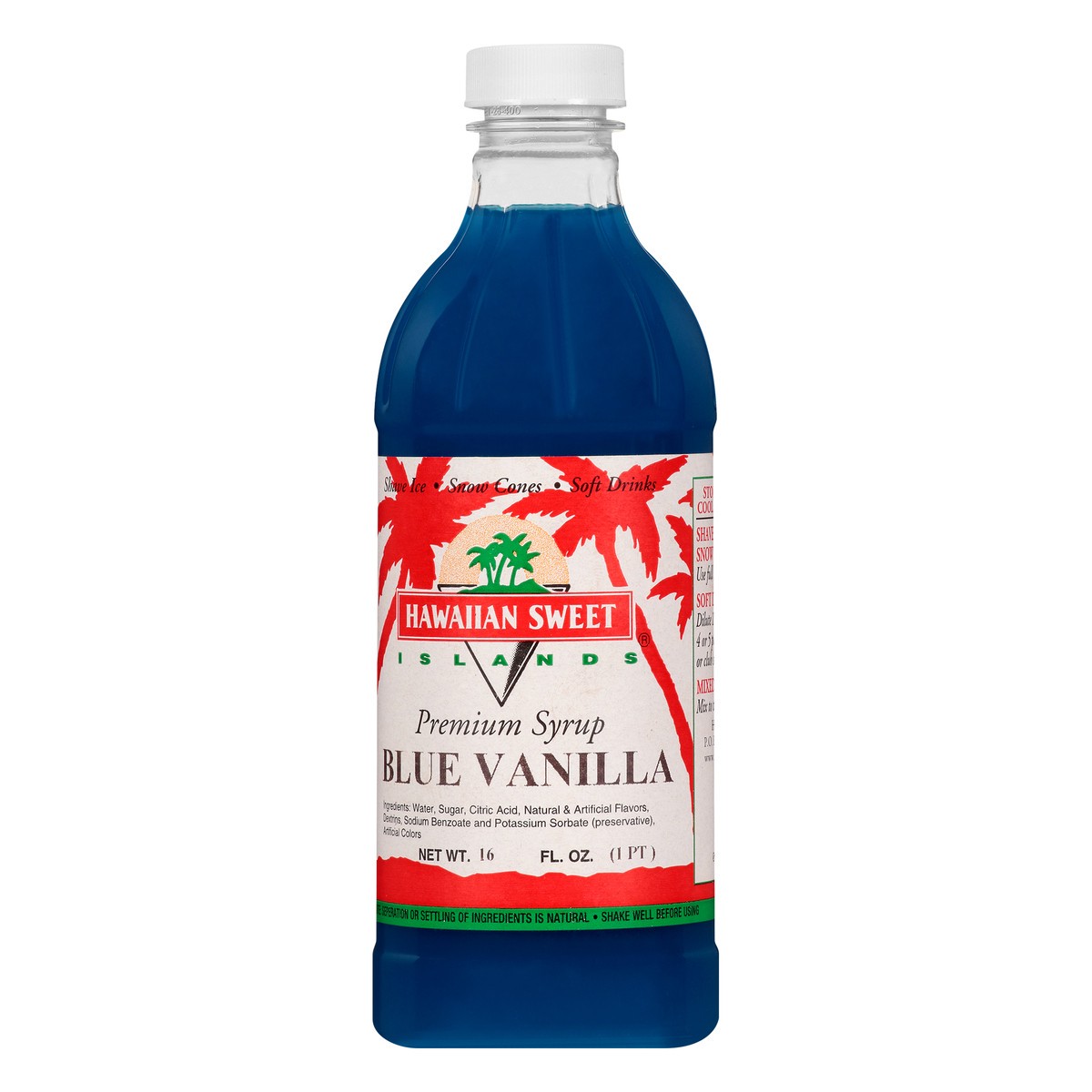 slide 3 of 10, Hawaiian Sweet Islands Premium Blue Vanilla Syrup, 