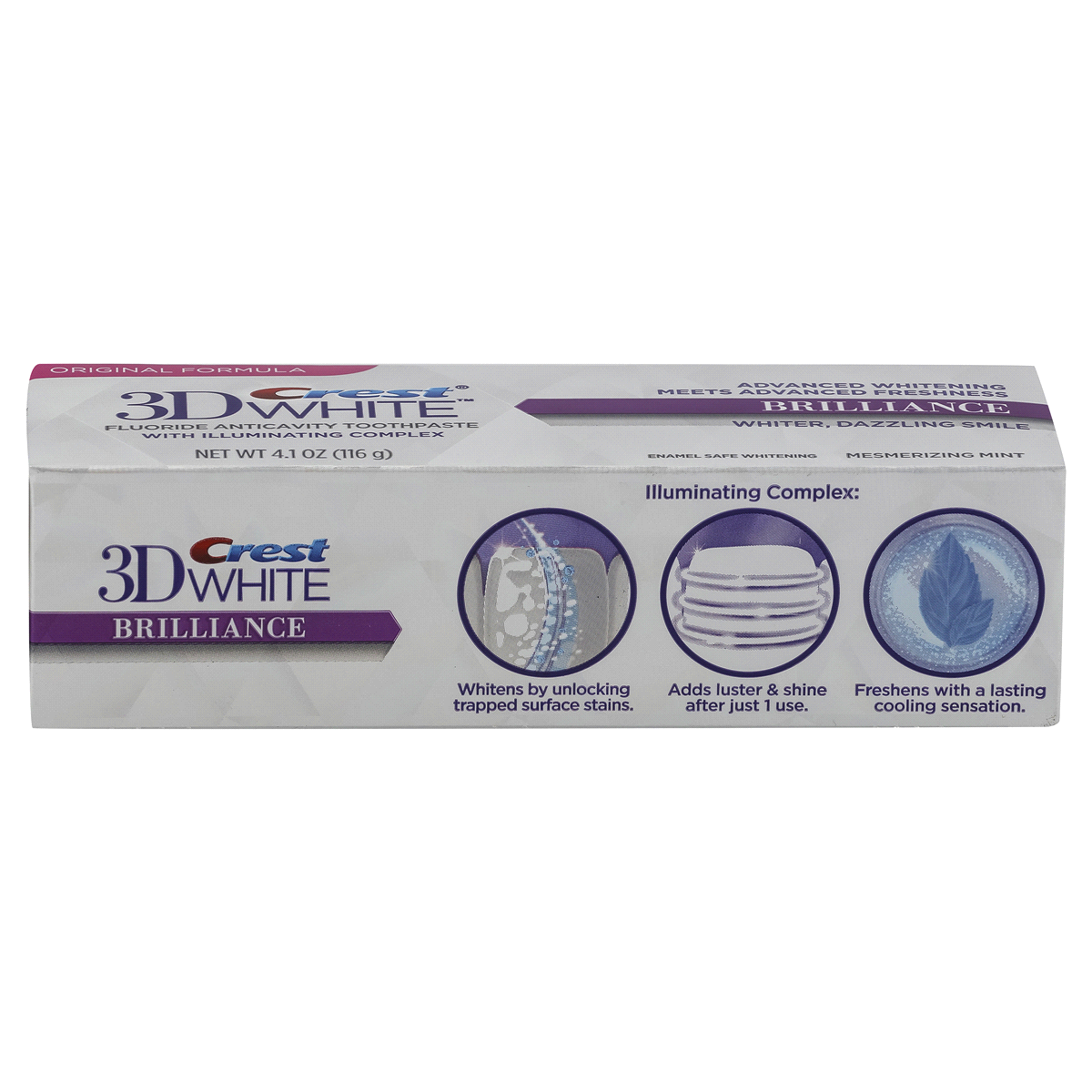 slide 3 of 3, Crest 3D White Brilliance Toothpaste Mesmerizing Mint, 4.1 oz