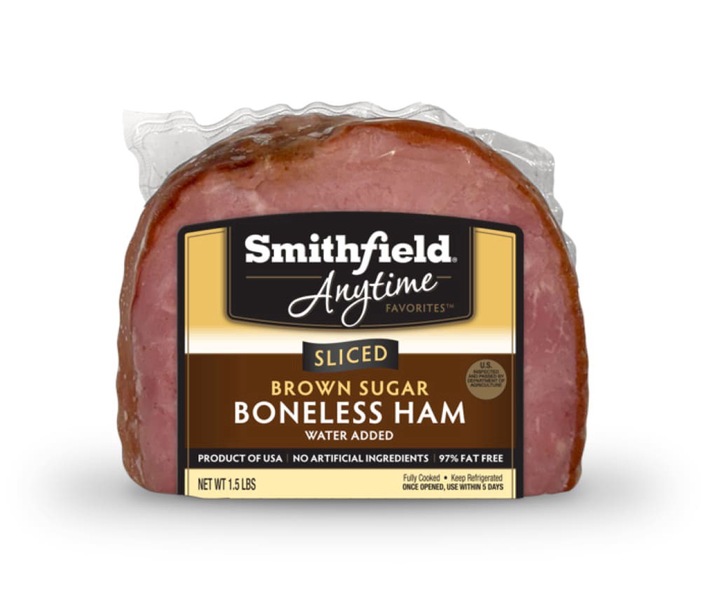 slide 1 of 1, Smithfield Sliced Brown Sugar Boneless Ham 1.5 lb, 1.5 lb