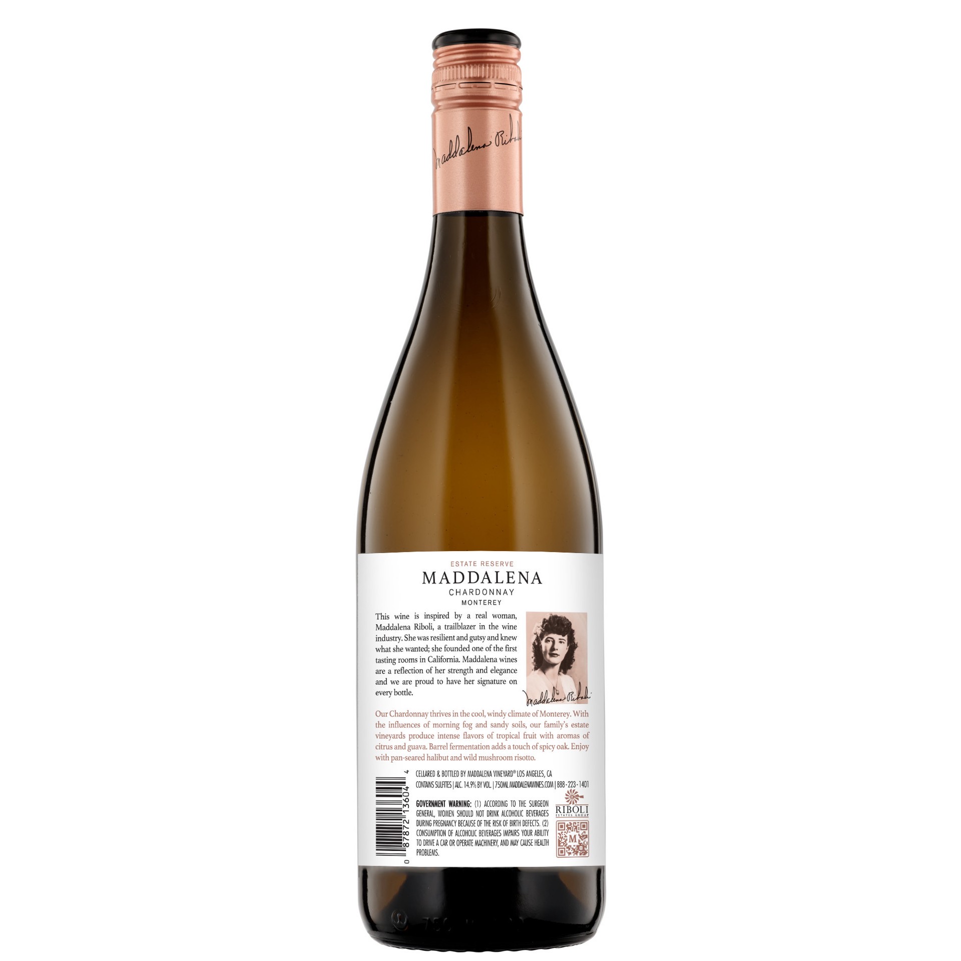 slide 7 of 8, Maddalena Chardonnay Monterey White Wine 750mL, 750 ml