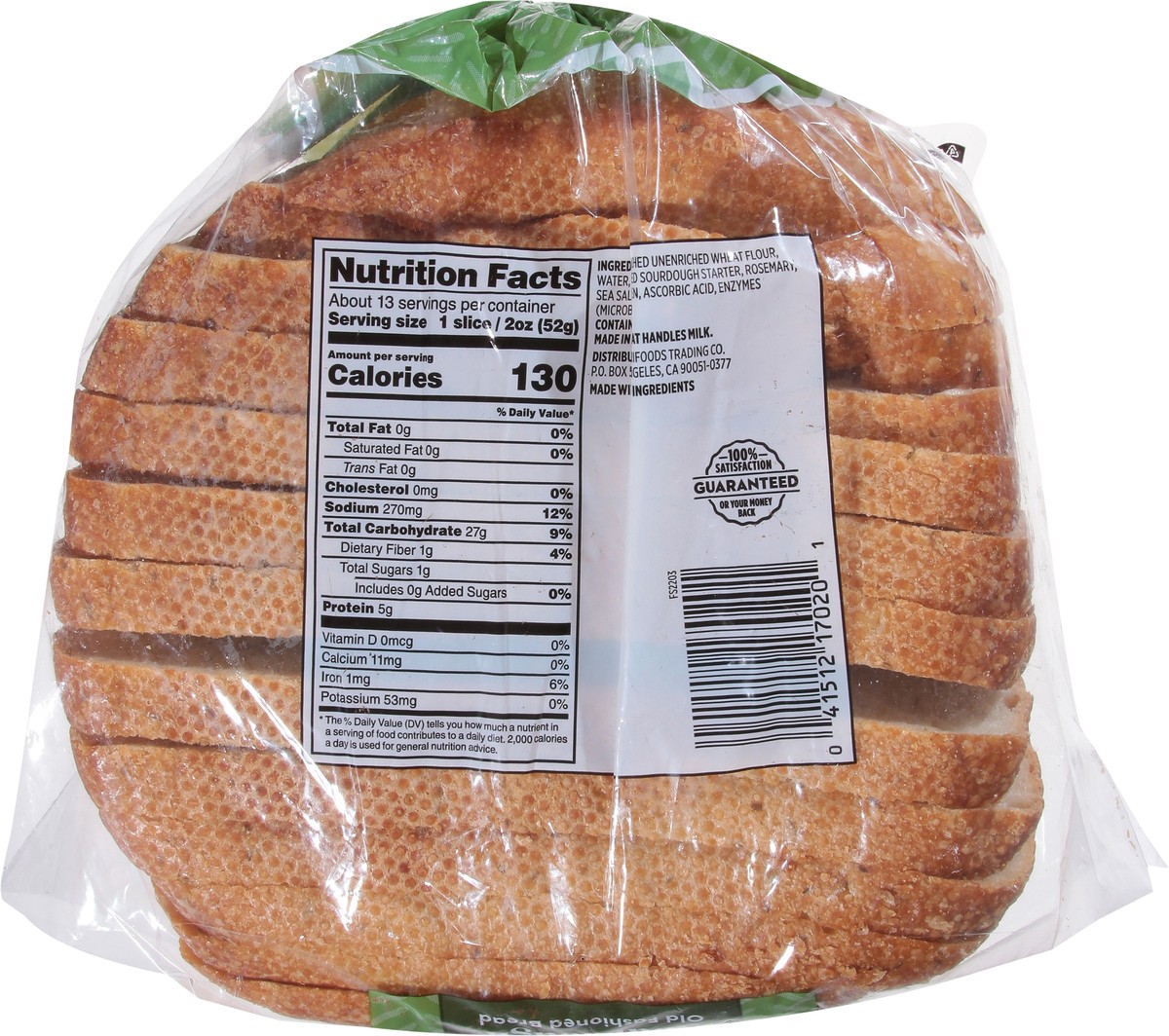 slide 8 of 13, Smart & Final First Street Sourdough With Rosemary, 24 oz