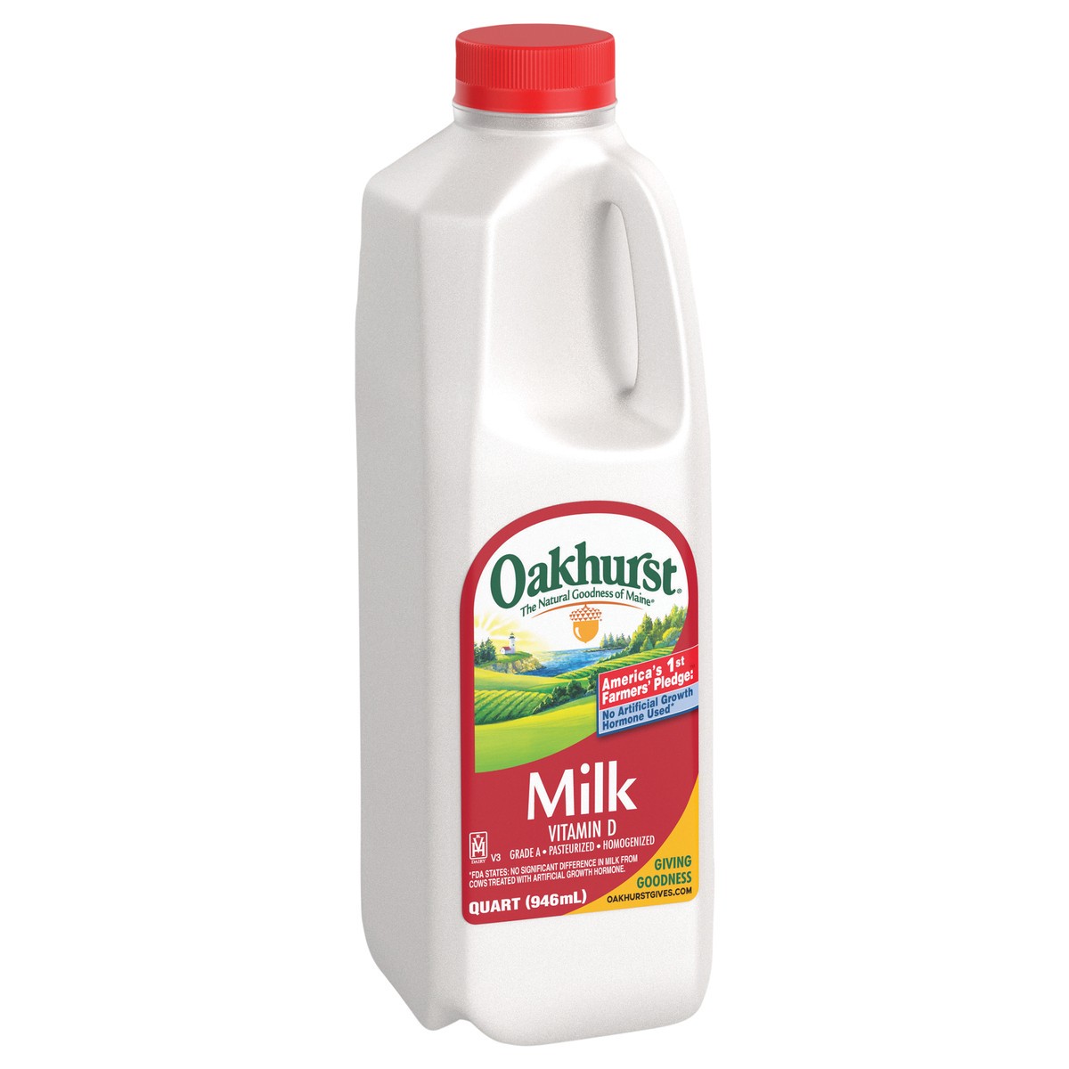 slide 2 of 4, Oakhurst Whole Vitamin D Milk Quart - 1 qt, 1 qt