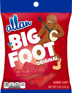 slide 1 of 1, Allan Big Foot Original Gummy Candy, 5 oz