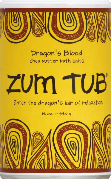 slide 1 of 1, Zum Tub Dragon's Blood Shea Butter Bath Salts, 12 oz
