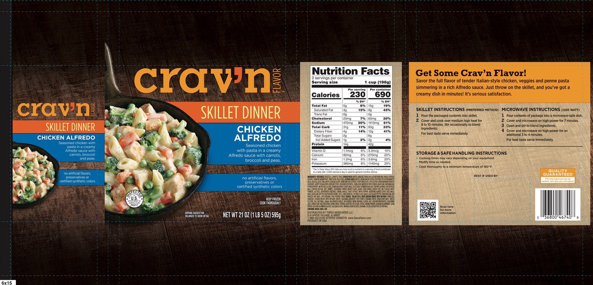 slide 10 of 14, Frozen Meal Skillet Chicken Alfredo, 1 ct