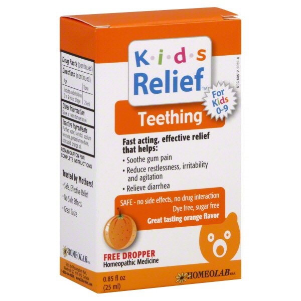 slide 1 of 1, Homeolab USA Teething For Kids 0-9 Orange Flavor, 1 ct