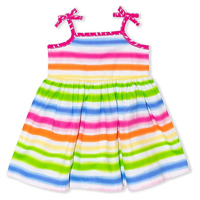 slide 1 of 1, Nannette Baby Nannette multi stripe poplin dress, 1 ct