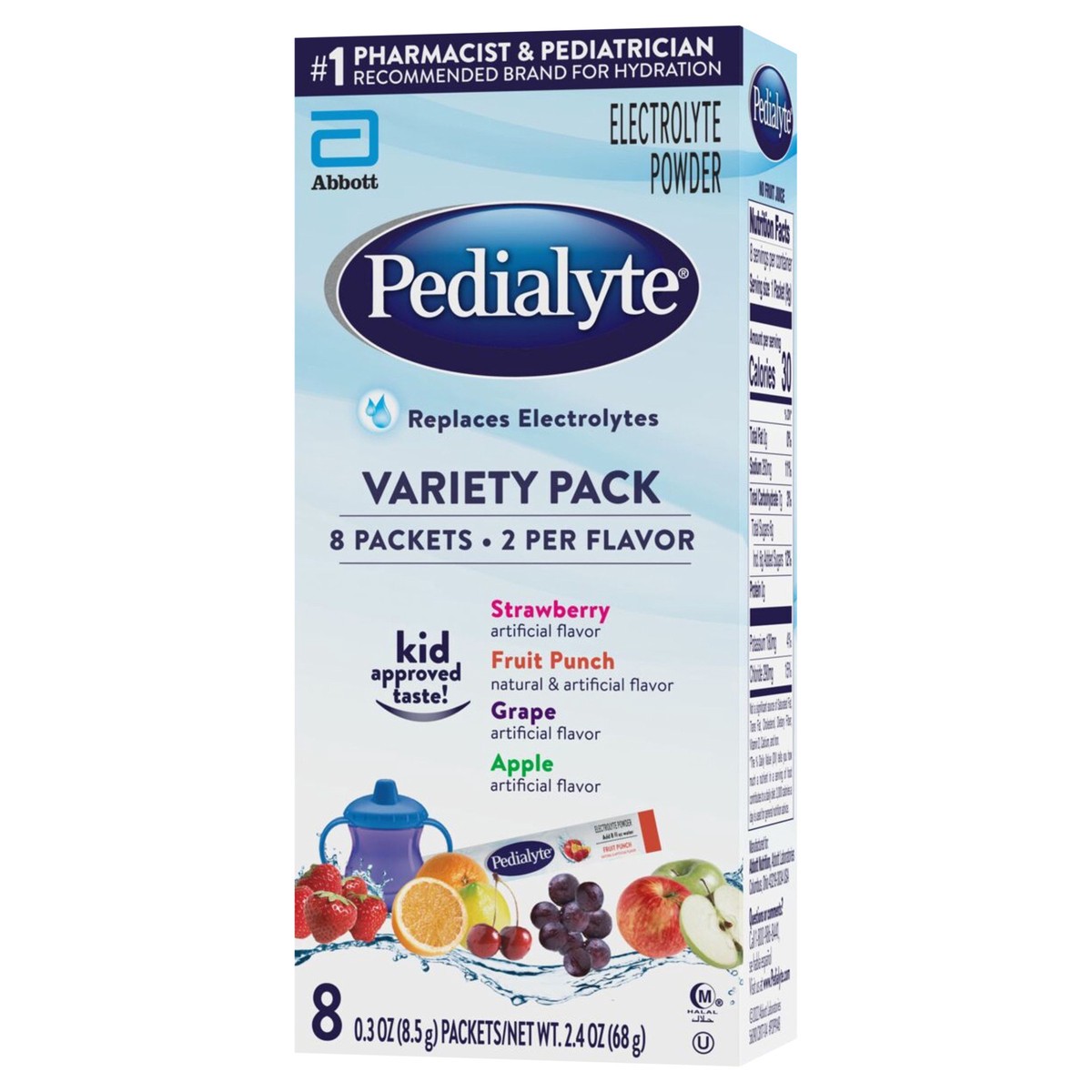 slide 3 of 5, Pedialyte Electrolyte Powder Variety Pack - 8ct/2.4oz, 8 ct, 2.4 oz