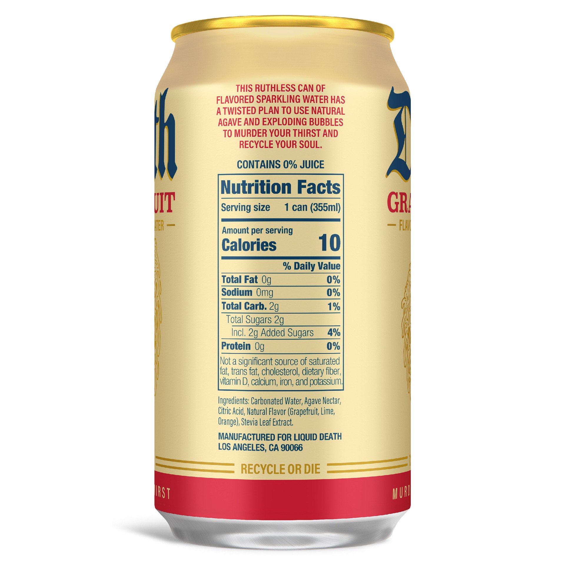 slide 4 of 4, Liquid Death, Grave Fruit, Grapefruit-Flavored Sparkling Water, 72 oz