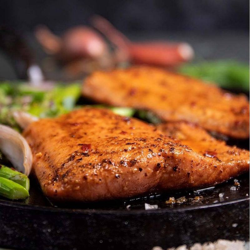 slide 2 of 3, Morey's SeaPak Morey's Fine Fish & Seafood Seasoned Grill Atlantic Salmon Fillets 2 ct Box, 8 oz