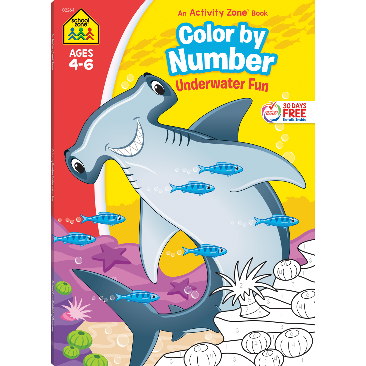 slide 1 of 1, School Zone Color By Number Underwater Fun Workbook, 1 ct