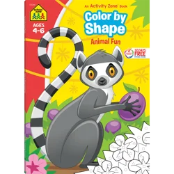 School Zone Color by Shape Animal Fun Workbook