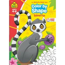 School Zone Color by Shape Animal Fun Workbook